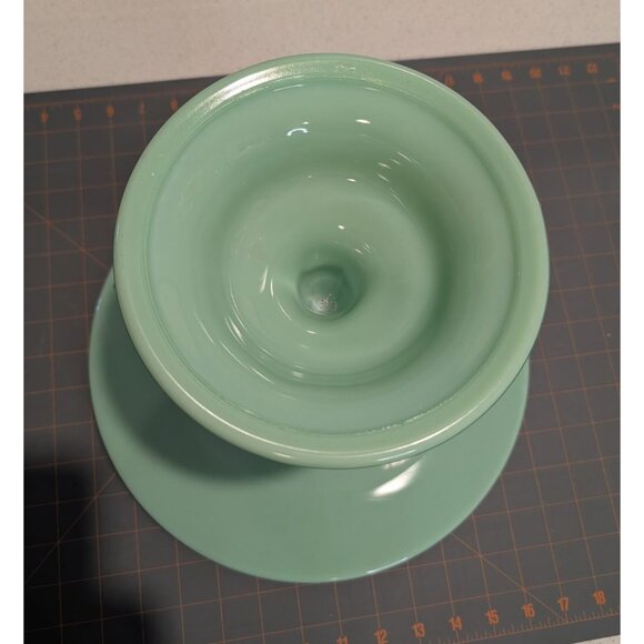 Mosser Glass Jadeite 9 in Pedestal Cake Stand Milk Glass USA decore - Picture 5 of 16